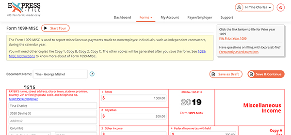 Fill out your Form 1099-MISC