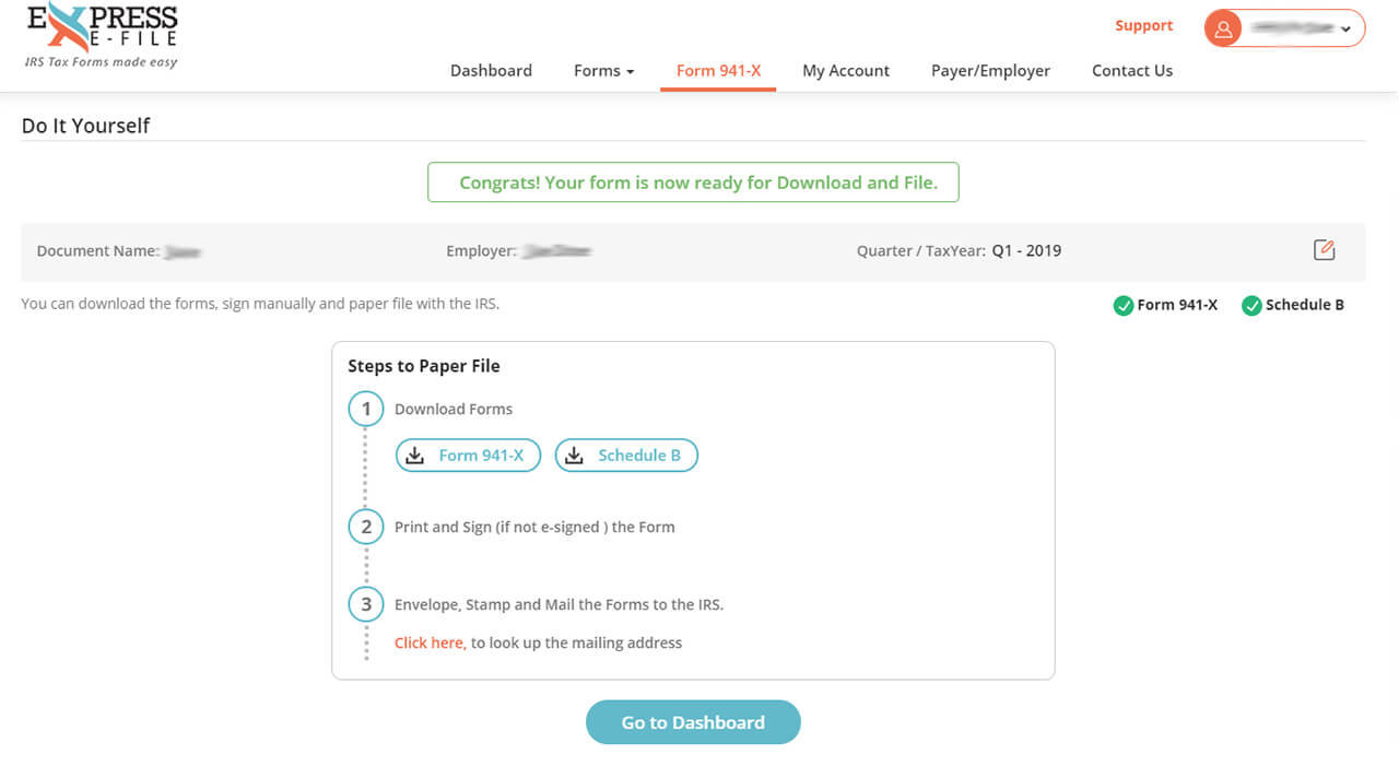 Transmit your Form 941-X to the IRS